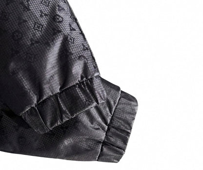 Glossy Monogram Puffer Jacket - Black
